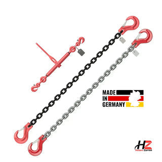 2-teilige Zurrkette GK8 mit Ratschenlastspanner und Haken für die professionelle Ladungssicherung