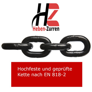 Hochfeste Rundstahlkette EN 818-2 schwarz lackiert für Kettengehänge und Forstketten