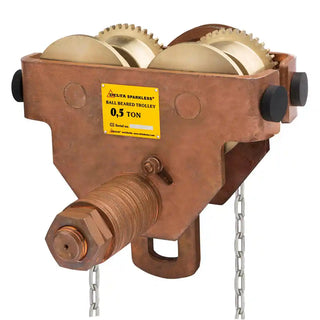 Laufkatze mit Haspelkettenfahrwerk – professionelle Hebetechnik für Stahlträger funkenfrei