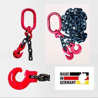 Forstkette 8-13mm GK8 Rückekette mit Schlinghaken und Verkürzungshaken EN 818-2