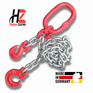 Forstkette 8-13mm GK8 Rückekette mit Schlinghaken und Verkürzungshaken EN 818-2 verzinkt