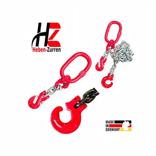 Forstkette 8-13mm GK8 Rückekette mit Schlinghaken und Verkürzungshaken EN 818-2 verzinkt