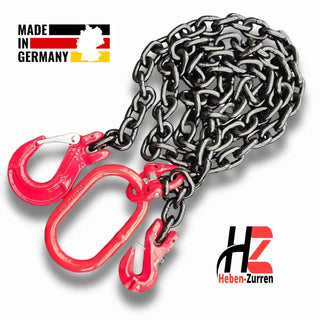 Forstkette 8-13mm GK8 Rückekette mit Lasthaken und Verkürzungshaken EN 818-2