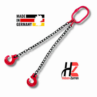 2-Strang Forstkette 8mm GK8 Rückekette mit Schlinghaken EN 818-2