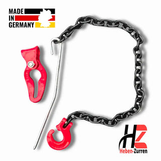 Forstkette 8mm GK8 Set mit Seilgleitbügel Forsthaken Durchstecknadel komplett montiert