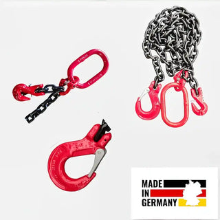 Forstkette 8-13mm GK8 Rückekette mit Lasthaken und Verkürzungshaken EN 818-2