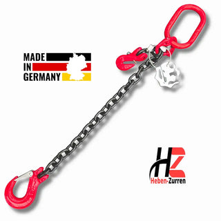1-Strang Anschlagkette mit Lasthaken schwarz GK8 nach EN 818-4 - 
Einzelstrangiges Kettengeh­änge mit Sicherheitshaken für professionelle Hebetechnik