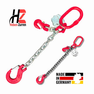 1-Strang Kettengehänge 6-13mm mit Lasthaken GK8 schwarz lackiert oder verzinkt