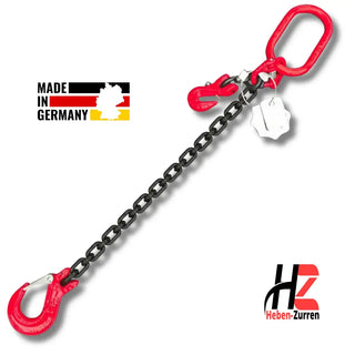 1-Strang Anschlagkette mit Lasthaken schwarz GK8 nach EN 818-4 - 
Einzelstrangiges Kettengeh­änge mit Sicherheitshaken für professionelle Hebetechnik