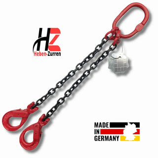 2-Strang Anschlagkette mit Automatikhaken schwarz GK8 nach EN 818-4 