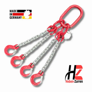 4-Strang Anschlagkette schwarz / verzinkt GK8  nach EN 818-4