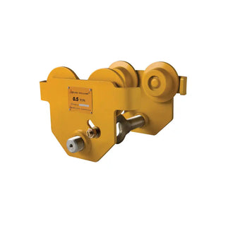 Laufkatze mit Handfahrwerk und Haspelkettenfahrwerk – professionelle Hebetechnik für Stahlträger