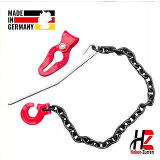 Forstkette 8mm GK8 Set mit Seilgleitbügel Forsthaken Durchstecknadel komplett montiert