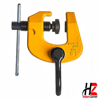 Schraubklemme für Hebevorrichtung – robuste Befestigungslösung für Stahlträger und Stahlbleche, gehärtete Klemmbacken