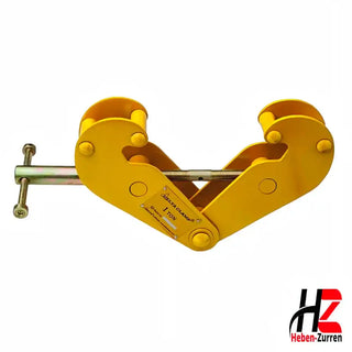  Trägerklemme gelb für Stahlträger mit Gewindespindel und großem Klemmbereich für sichere Hebetechnik