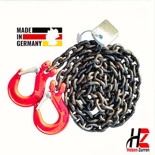 Zurrkette Ersatzkette schwarz GK8 mit Haken für 2-teilige Spannkettensysteme