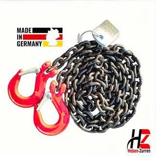 Zurrkette Ersatzkette schwarz GK8 mit Haken für 2-teilige Spannkettensysteme