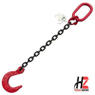 1-Strang Anschlagkette Weitmaulhaken Gießereihaken schwarz GK8 EN 818-4